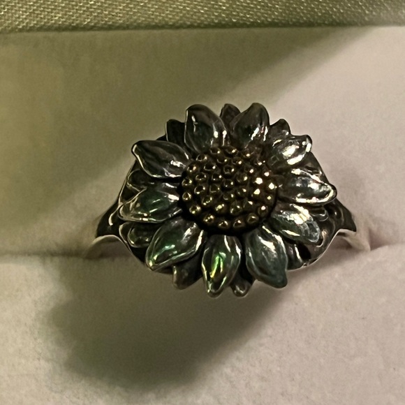James Avery wild sunflower ring in silver and bronze - Picture 3 of 10